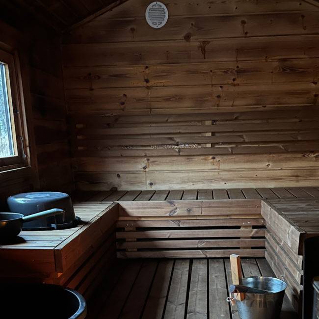 Dentro da sauna